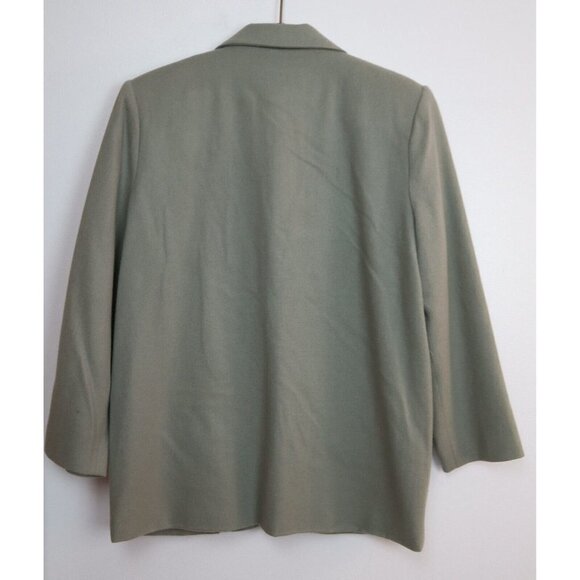 VINTAGE WOMEN S SAGE GREEN WOOL BLAZER JACKET - BLAIR - SIZE 10 - Picture 3 of 6